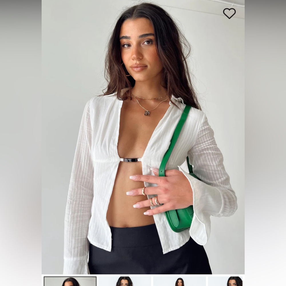 Princess Polly white long sleeve blouse